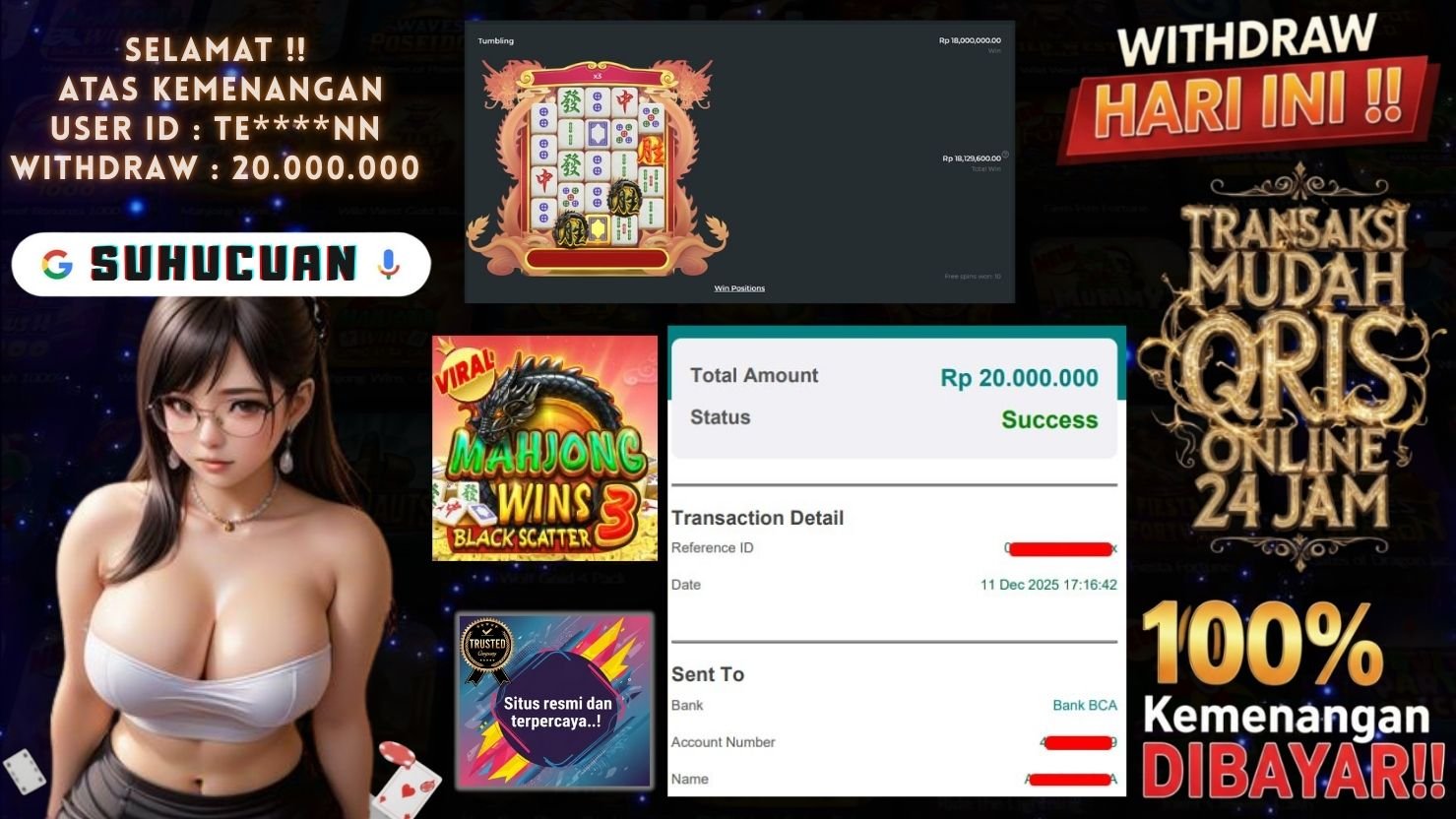 SUHUCUAN JACKPOT SLOT MAHJONG WINS 3 BLACK SCATTER